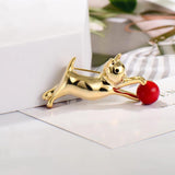 Cat Play Ball Brooch Corsage Hat Pins Jewelry Women Accessories