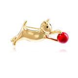Cat Play Ball Brooch Corsage Hat Pins Jewelry Women Accessories
