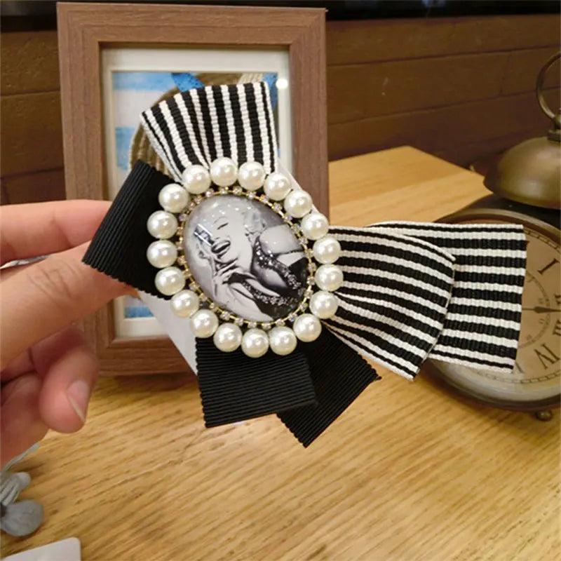Pearl Bow Wedding Party Brooch Costume Accessories