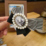 Pearl Bow Wedding Party Brooch Costume Accessories