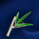 Chinese Bamboo Leaf Brooch & Men's Botanical Suit Jacket Corsage