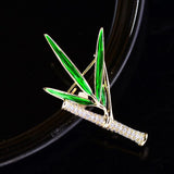 Chinese Bamboo Leaf Brooch & Men's Botanical Suit Jacket Corsage