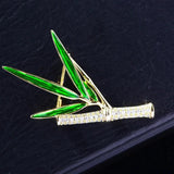 Chinese Bamboo Leaf Brooch & Men's Botanical Suit Jacket Corsage