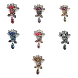 Floral Pendant Crystal Rhinestones Dress Brooch Jewelry