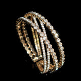 Rhinestone Geometric Open Bracelet