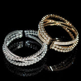 Rhinestone Geometric Open Bracelet
