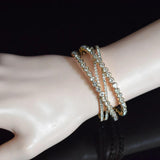 Rhinestone Geometric Open Bracelet