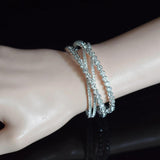 Rhinestone Geometric Open Bracelet