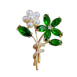 Colorful Zircon Flower Brooch Pin Women Temperament Coat Sweater Clothing Access