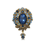 Vintage Crystal Rhinestone Gothic Flower Brooch