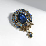 Vintage Crystal Rhinestone Gothic Flower Brooch