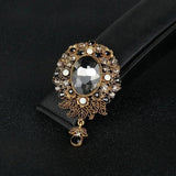 Vintage Crystal Rhinestone Gothic Flower Brooch