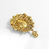 Vintage Crystal Rhinestone Gothic Flower Brooch