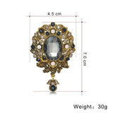 Vintage Crystal Rhinestone Gothic Flower Brooch