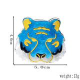 Acrylic Tiger Head Shape Brooch for Women Kids Coat Suit Scarf Hat Pins Jewelry