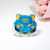 Acrylic Tiger Head Shape Brooch for Women Kids Coat Suit Scarf Hat Pins Jewelry