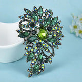 Rhinestone Crystal Brooch Pins Vintage Hijab Accessories Flower Pin Brooches