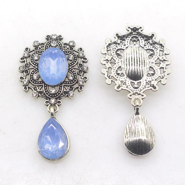 10Pcs Rhinestone Flat Brooch, Wedding Party Decoration