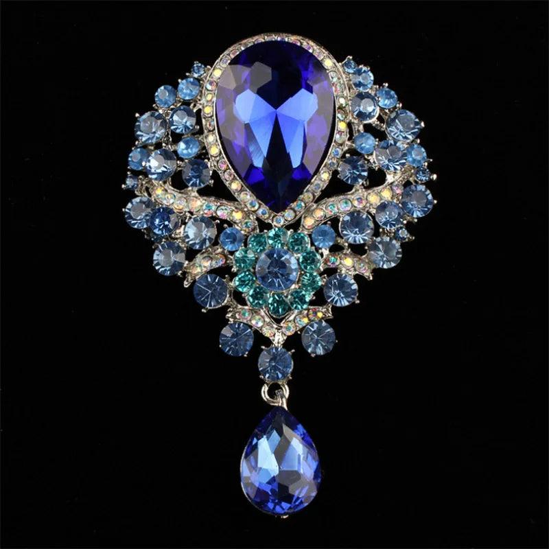 Donia Jewelry Glass Crown Brooch