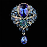 Donia Jewelry Glass Crown Brooch