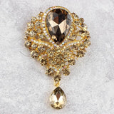 Donia Jewelry Glass Crown Brooch