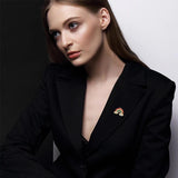 Rainbow CZ Brooches Pins, Plated Brass Jewelry