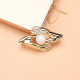 Beaut&Berry Pearl Couple Hands Brooches Women Men Weddings Banquet Brooch Pins