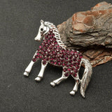 Animal Horse Brooch Crystal Rhinestone Birthday Gift