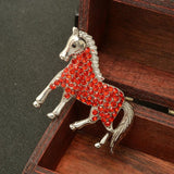 Animal Horse Brooch Crystal Rhinestone Birthday Gift
