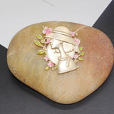 Vintage Portrait Brooch Women's Dress Accessory