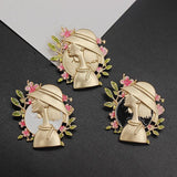 Vintage Portrait Brooch Women's Dress Accessory
