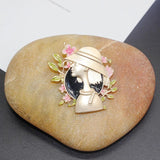 Vintage Portrait Brooch Women's Dress Accessory