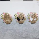 Vintage Portrait Brooch Women's Dress Accessory