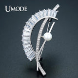 Pearl Brooch for Women CZ Crystal Jewelry Pins Brooches