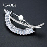 Pearl Brooch for Women CZ Crystal Jewelry Pins Brooches