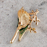 Colorful Enamel Crystal Sparrow Brooch Pins for Women