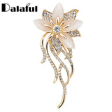 Opal Crystal Flower Brooch Pin Jewelry For Wedding Bridal