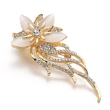 Opal Crystal Flower Brooch Pin Jewelry For Wedding Bridal
