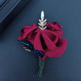 High-end Fabric Flower Brooch Crystal Lapel Pins Corsage Bride Wedding Brooches