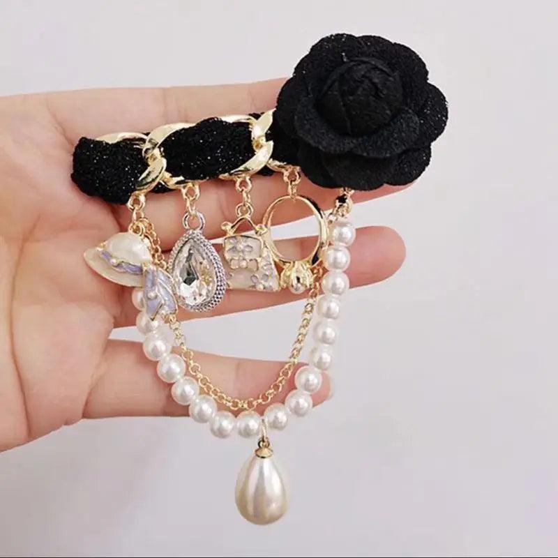 Camellia Brooch for Womens Clothing - Sweater Corsage Female Accessories Jewelry