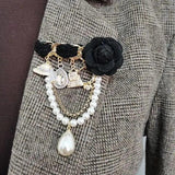 Camellia Brooch for Womens Clothing - Sweater Corsage Female Accessories Jewelry