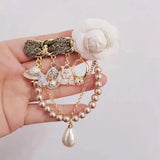 Camellia Brooch for Womens Clothing - Sweater Corsage Female Accessories Jewelry