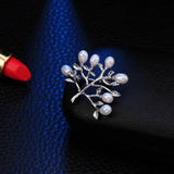 Pearl Tree of Life Pin Brooch for Women Statement Round Pearl Brooch Jewelry