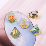 Chemical Experiment Dinosaur Balloon Planet Enamel Pins Set