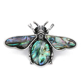 55*34mm Bee Brooch For Women Natural Stone Abalone Shell Pendant