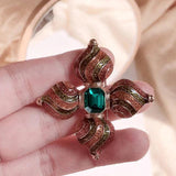Retro Baroque Cross Brooch - High-Grade Exotic Accessory