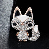 Pink Enamel Fox Animal Brooches Jewelry for Women's Christmas
