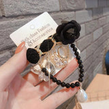 Camellia Flower Tassel Brooch with Chain for Women Vintage Accessories