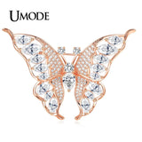 Crystal Butterfly Brooch Rose Scarf Accessory AUX0020A