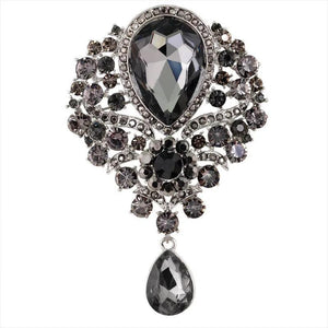 Vintage Water Drop Rhinestone Brooch Pin Classic Women's Jewelry